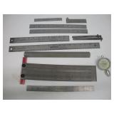 PERCISION METAL RULERS AND DIAL INDICATOR