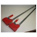 (2) BESSEY 3 1/2 FT BAR CLAMPS 3IN JAW