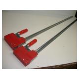 (2) BESSEY 3 1/2 FT BAR CLAMPS 3IN JAW