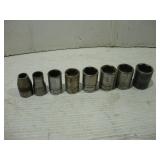 SNAP-ON 1/2IN DRIVE SAE SOCKET SET 7/16 TO 15/16