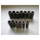 ASSORTED 1/2 IN DRIVE DEEPWELL IMPACT SOCKET