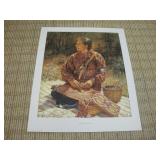 ROBERT GRIFFING PRINT 'SHE WORKS WITH QUILLS' --