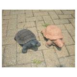 (2) CONCRETE TURTLES LONGEST 12IN