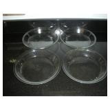 (4) PYREX 10IN GLASS PIE DISHES