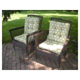 (2) RESIN WICKER PATIO CHAIRS