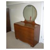 ART DECO 4 DRAWER DRESSER W/ MIRROR 47X22X36
