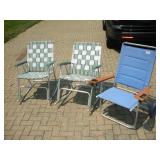 FOLDING PATIO CHAIRS & ROCKERS NEEDS REWEBBED