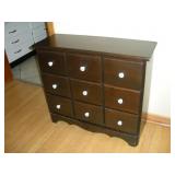 9 DRAWER WOODEN STORAGE CABINET 29X11X25