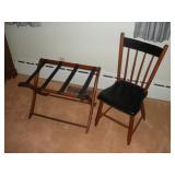 VINTAGE CHAIR & SUITCASE STAND