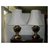 (2) BRASS TABLE LAMPS 28IN TALL