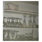 GLASSWARE CONTENTS OF CABINET