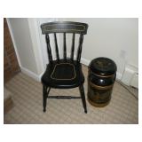 VINTAGE CHAIR & MILK CAN 20IN TALL