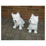 (2) RESIN SCOTTY DOG STATUES