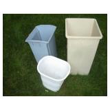 (3) PLASTIC TRASH CANS