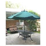 7 1/2FT METAL PATIO TABLE W/ RETRACTABLE --