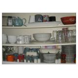GLASSWARE CONTENTS OF CABINET