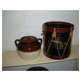 METAL WASTE PAPER BASKET & CROCK