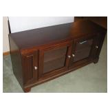 GLASS FRONT ENTERTAINMENT CENTER 55X17X26