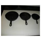 3)  CAST IRON SKILLETS