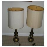(2) BRASS TABLE LAMPS 38IN TALL