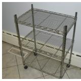 STAINLESS STEEL NSF SHELF ON WHEELS 23X13X33