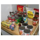 CANNED GOODS & IN DATE FOOD CONTENTS OF SHELF