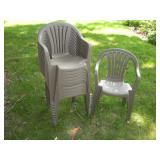 (11) STACKING PLASTIC CHAIRS