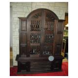 VINTAGE PINE CHINA CABINET 60 X 17 X 77IN