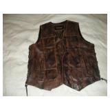 HIGH MILEAGE MENS LEATHER RIDING VEST SIZE 3XL