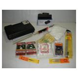 GUN CLEANING ITEMS W/ CASE AND STARSCOPE
