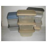 ASSORTED SM PLASTIC TOTES & CONTAINERS - -