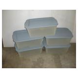 (5) TRANSCO STACKING PLASTIC TOTES