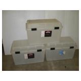 (3) 34.5 GALLON PLASTIC TOTES