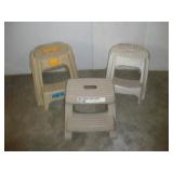 (3) PLASTIC STEP STOOLS