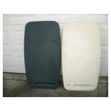 (2) RUBBERMAID PLASTIC TABLE TOPS - -