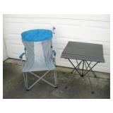 FOLDING LAWN CHAIR AND TABLE