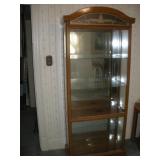 LIGHTED CURIO CABINET (DAMAGED) 33 X 14 X 75