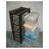 SMALL PLASTIC TOTES AND DRAWERS