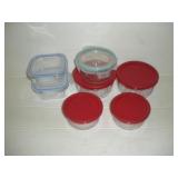 GLASS FOOD STORAGE CONTAINERS ANCHOR HOCKING - -