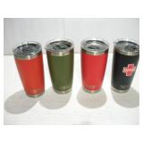 (4) USED YETI COFFE CUPS 7IN TALL