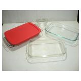 PYREX AND GLASSBAKE BAKING DISHES