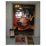 GONE WITH THE WIND MOVIE POSTER AND MEMOROBILIA--