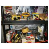 ASSORTED HARDWARE CONTENTS OF 2 SHELVES