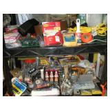 ASSORTED HARDWARE CONTENTS OF 2 SHELVES