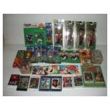 SPORTS FIGURINES, BOBBLE HEADS, AND TRADING CARDS