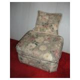 UPHOSTERED FLORAL OTTOMAN 32X25X17