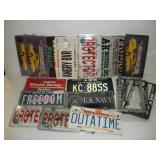 ASSORTED LICENSE PLATES & COVERS