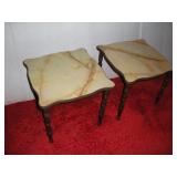 (2)STACKING SNACK  END TABLES 18X18X16