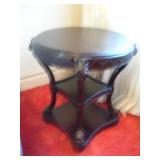 WALNUT ROUND ACCENT TABLE 24X28
