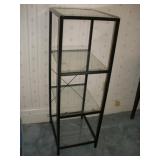 METAL FRAMED GLASS SHELF 15X 18 X 47